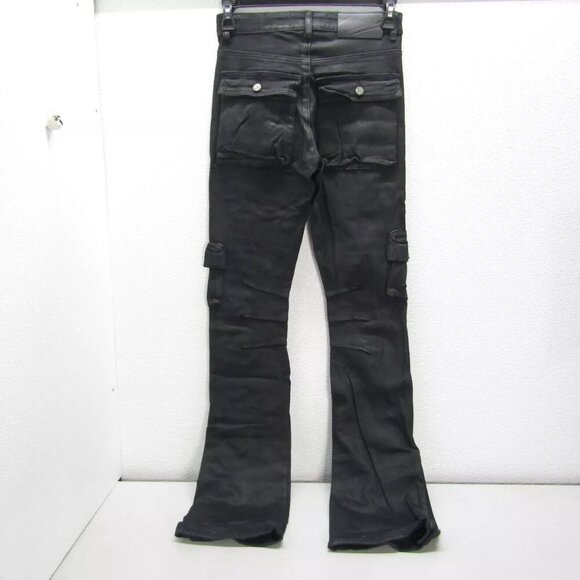 NEW TULONES Mens Coated Cargo Jeans Size 29 x 36 Black - Picture 12 of 12